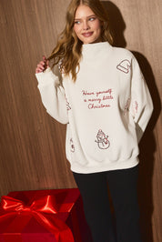 Felicity Rhinestone Holiday Sweatshirt in White — product photo 02