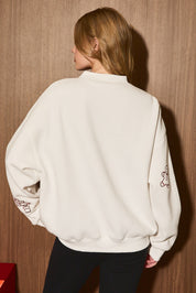 Felicity Rhinestone Holiday Sweatshirt in White — product photo 05