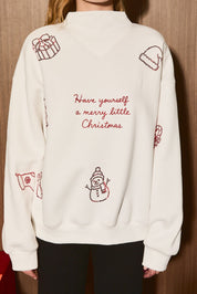 Felicity Rhinestone Holiday Sweatshirt in White — product photo 07