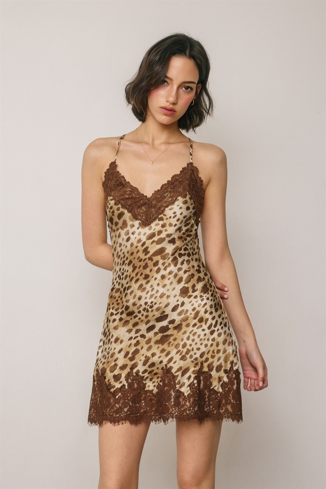 Felina Leopard Lace Mini Dress - Westly