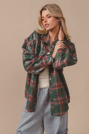Festive Hour Sequin Plaid Shirt - Westly