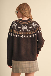 Fetch Club Dog Motif Fair Isle Sweater in Brown Multi, photo 6