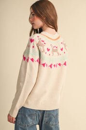 Fetch Club Dog Motif Fair Isle Sweater in Ivory Multi, photo 9