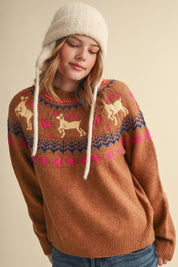Fetch Club Dog Motif Fair Isle Sweater in Taupe Multi, photo 2