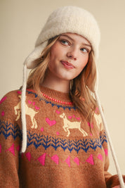 Fetch Club Dog Motif Fair Isle Sweater in Taupe Multi, photo 3