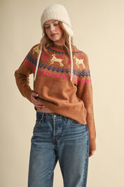 Fetch Club Dog Motif Fair Isle Sweater in Taupe Multi, photo 6