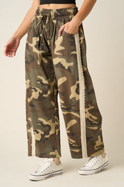 Field Contrast Lace Trim Barrel Pants in Army Green - product photo 2