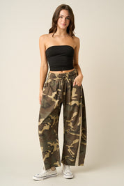 Field Contrast Lace Trim Barrel Pants in Army Green - product photo 4