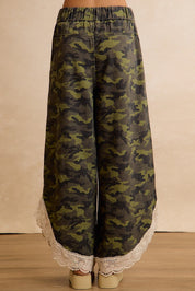 Field Lace Camo Wide Leg Pants in Camouflage - product photo 4
