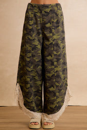 Field Lace Camo Wide Leg Pants in Camouflage - product photo 5