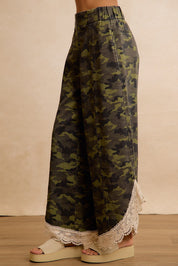 Field Lace Camo Wide Leg Pants in Camouflage - product photo 7