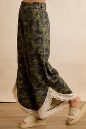 Field Lace Camo Wide Leg Pants in Camouflage - product photo 8