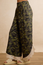 Field Lace Camo Wide Leg Pants in Camouflage - product photo 10