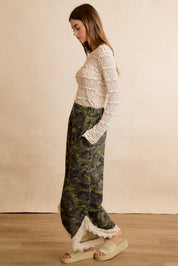 Field Lace Camo Wide Leg Pants in Camouflage - product photo 13
