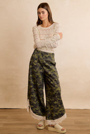Field Lace Camo Wide Leg Pants in Camouflage - product photo 16