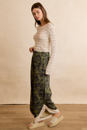 Field Lace Camo Wide Leg Pants in Camouflage - product photo 17