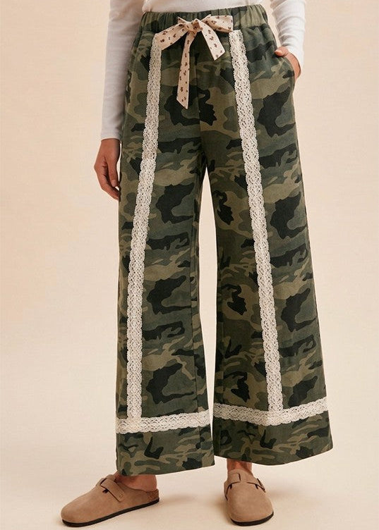 Field Romance Lace Trim Camo Pants in Camouflage - product photo 1