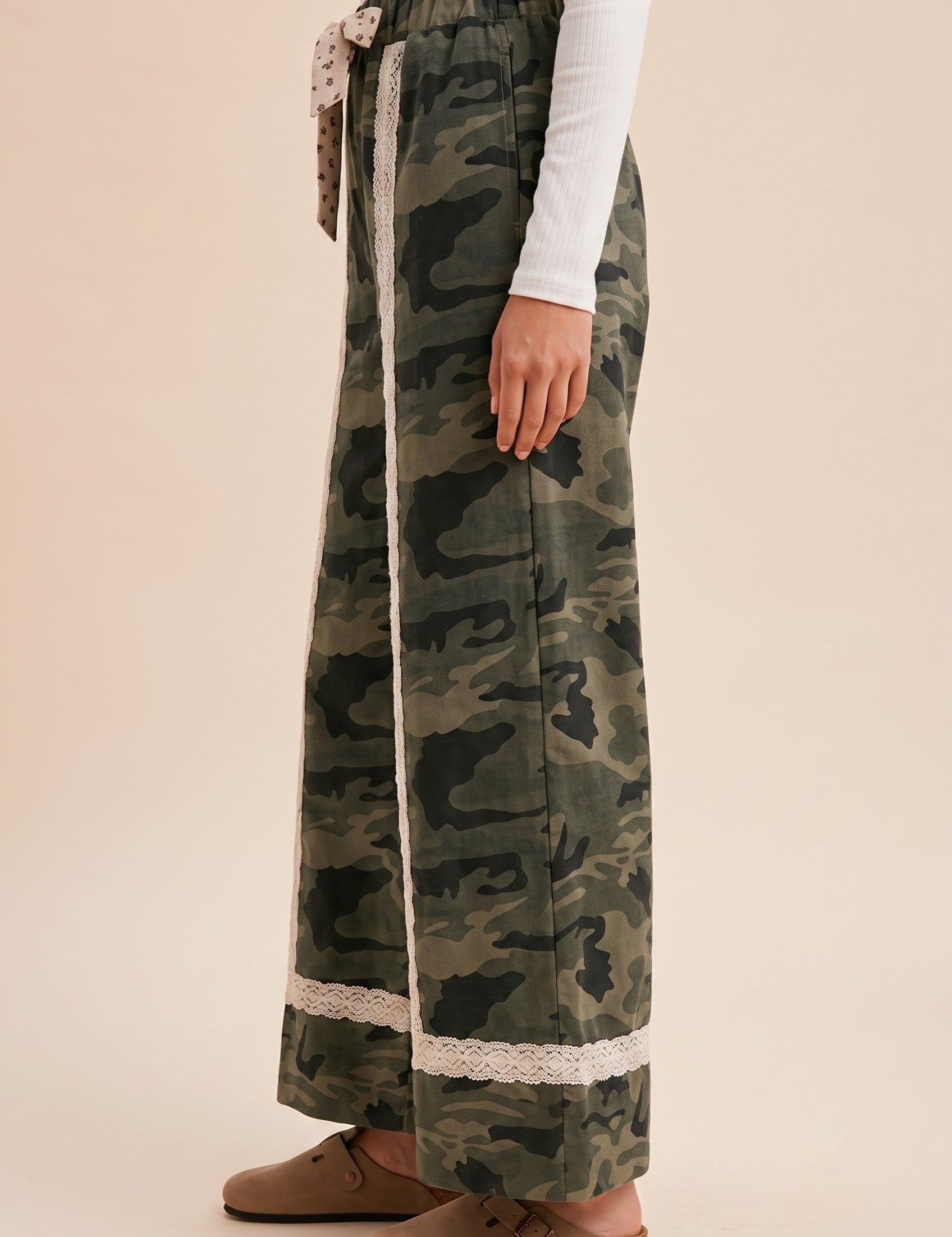 Field Romance Lace Trim Camo Pants in Camouflage - product photo 2