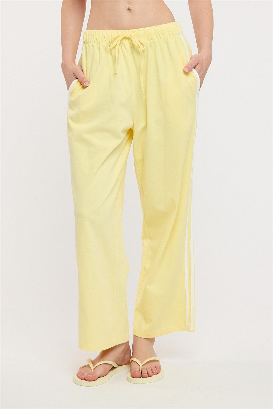 Fieldcrest Contrast Stripe Pants - Lemon White