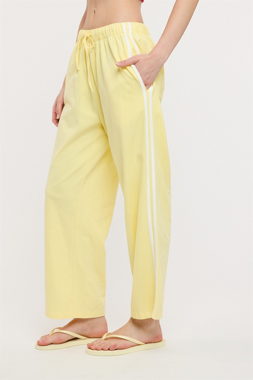 Fieldcrest Contrast Stripe Pants - Lemon White