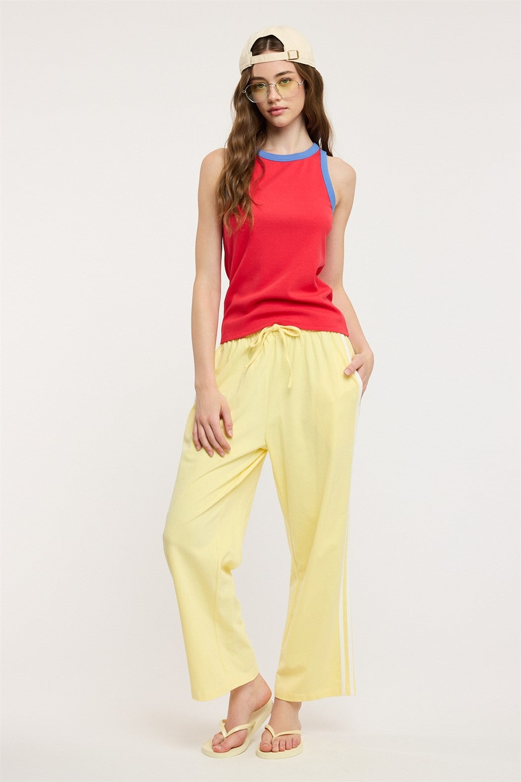 Fieldcrest Contrast Stripe Pants - Lemon White