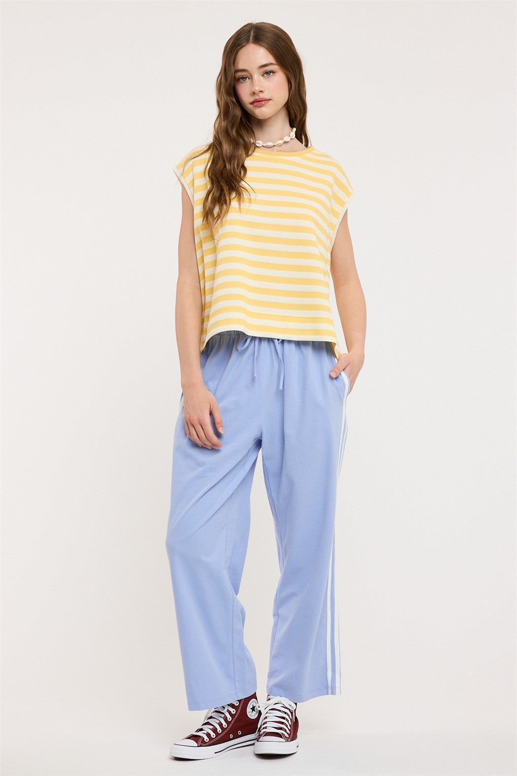 Fieldcrest Contrast Stripe Pants - Sky White
