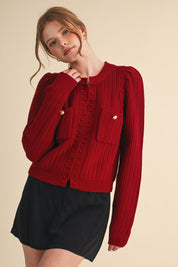 Fifth Avenue Bobble Knit Cardigan - Westly