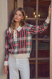 Fin Plaid Collar Sweater - Westly