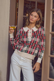 Fin Plaid Collar Sweater - Westly