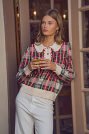 Fin Plaid Collar Sweater - Westly