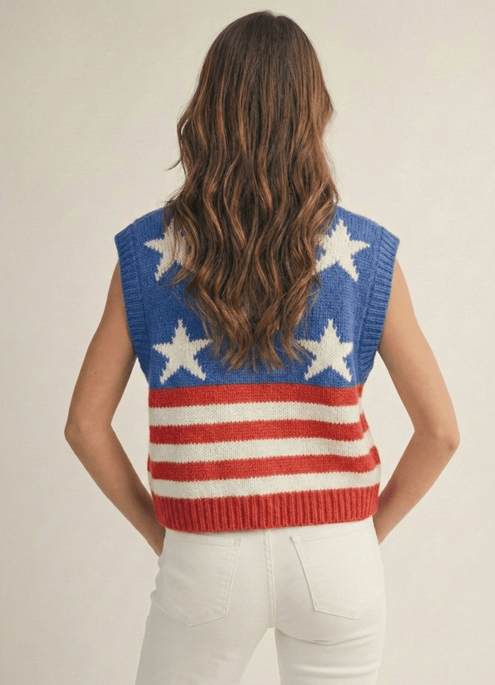 Firecracker Americana Sleeveless Sweater - Westly