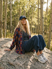 Fireside Washed Hacci Plaid Shacket - Westly