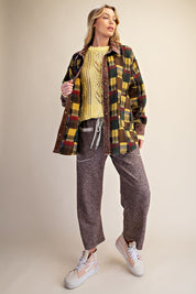 Fireside Washed Hacci Plaid Shacket - Westly