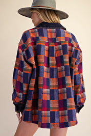 Fireside Washed Hacci Plaid Shacket - Westly