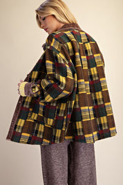 Fireside Washed Hacci Plaid Shacket - Westly