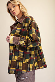 Fireside Washed Hacci Plaid Shacket - Westly