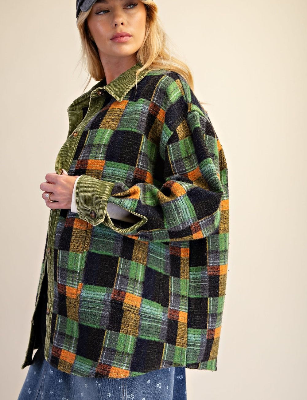 Fireside Washed Hacci Plaid Shacket - Westly