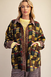 Fireside Washed Hacci Plaid Shacket - Westly