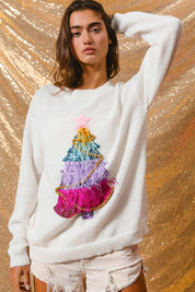 Firlight Christmas Tree Sweater - Off White