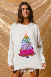 Firlight Christmas Tree Sweater - Off White