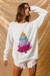 Firlight Christmas Tree Sweater - Off White