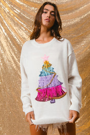 Firlight Christmas Tree Sweater - Off White