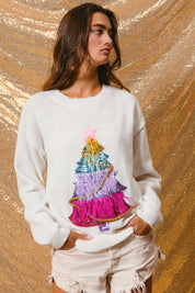 Firlight Christmas Tree Sweater - Off White