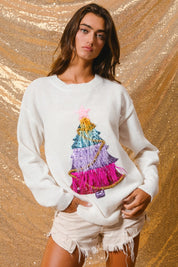 Firlight Christmas Tree Sweater - Off White