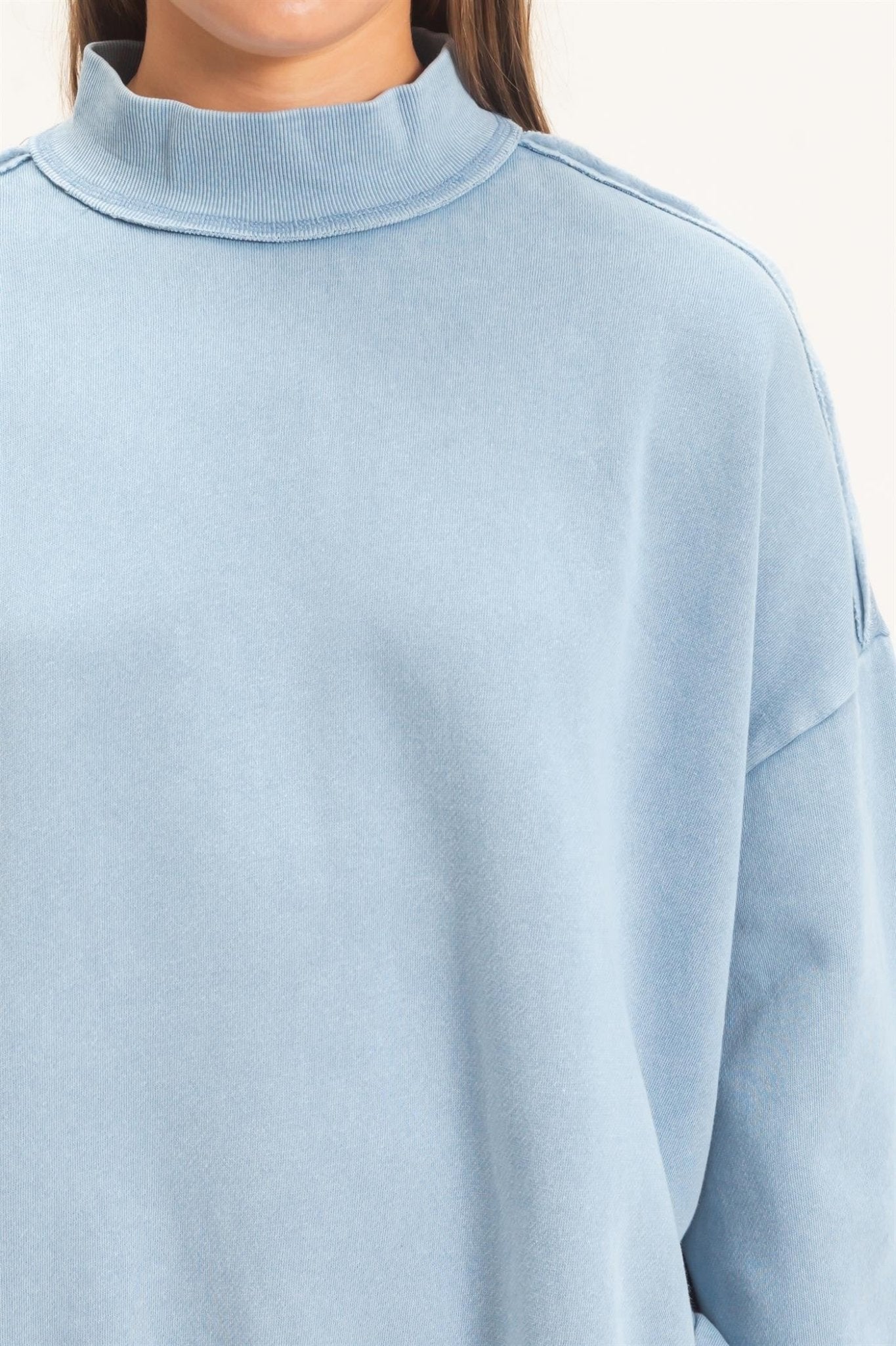 First Light Acid Wash Mock Neck Sweatshirt - Westly