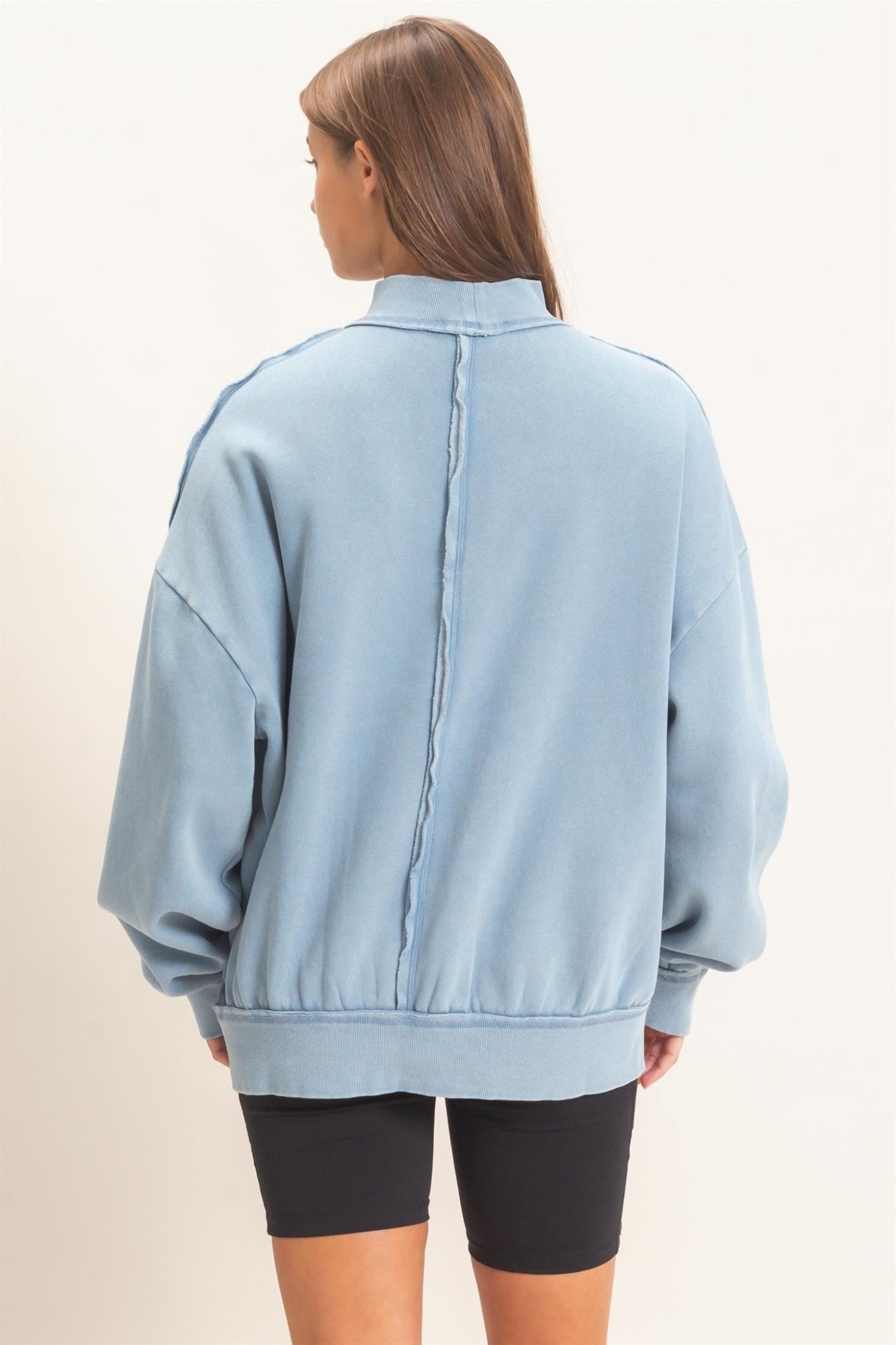 First Light Acid Wash Mock Neck Sweatshirt - Westly