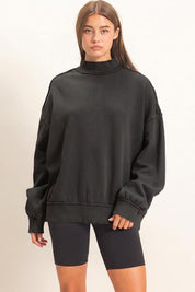 First Light Acid Wash Mock Neck Sweatshirt - Westly