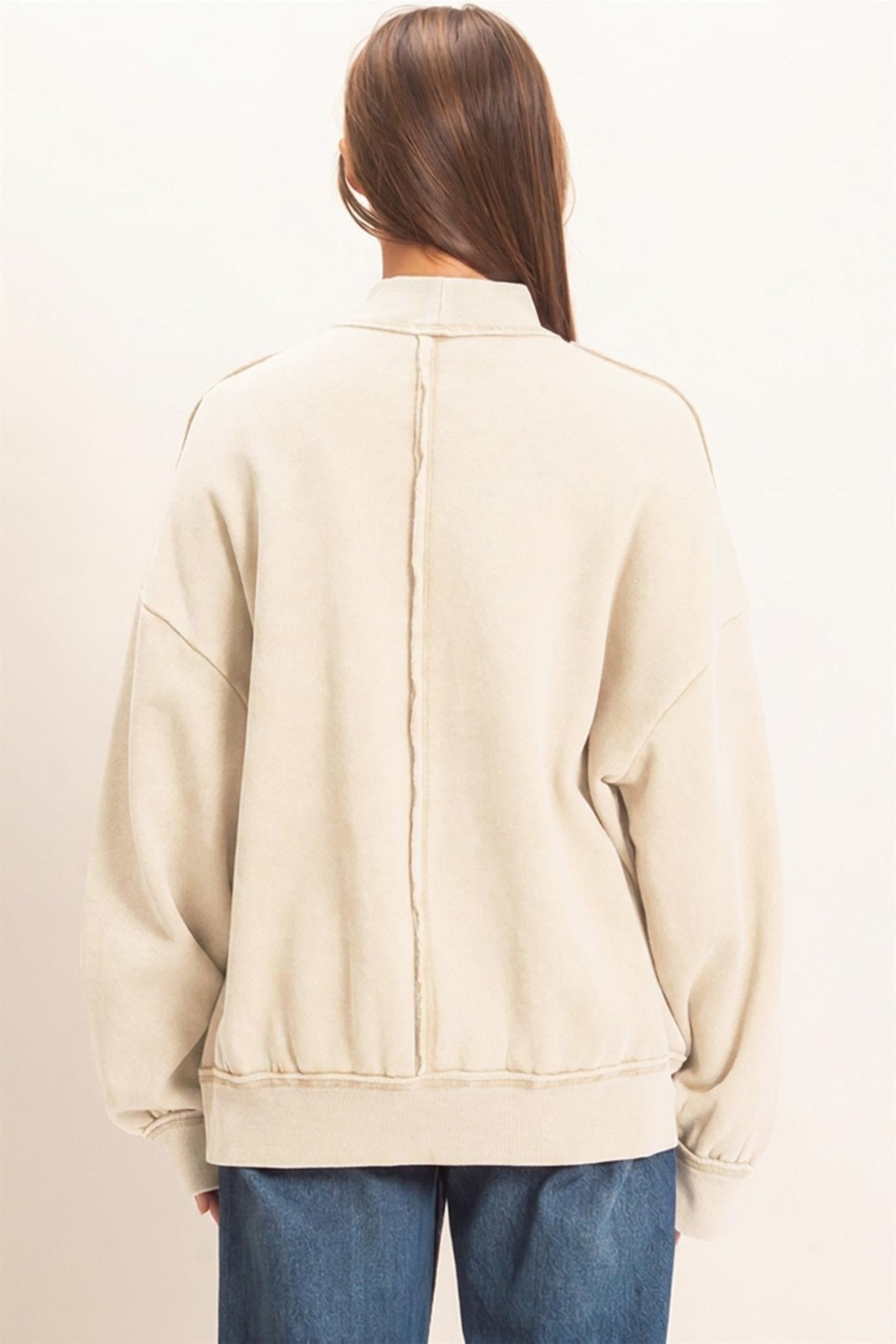 First Light Acid Wash Mock Neck Sweatshirt - Westly