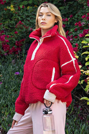 First Light Contrast Trim Sherpa Quarter-Zip - Westly
