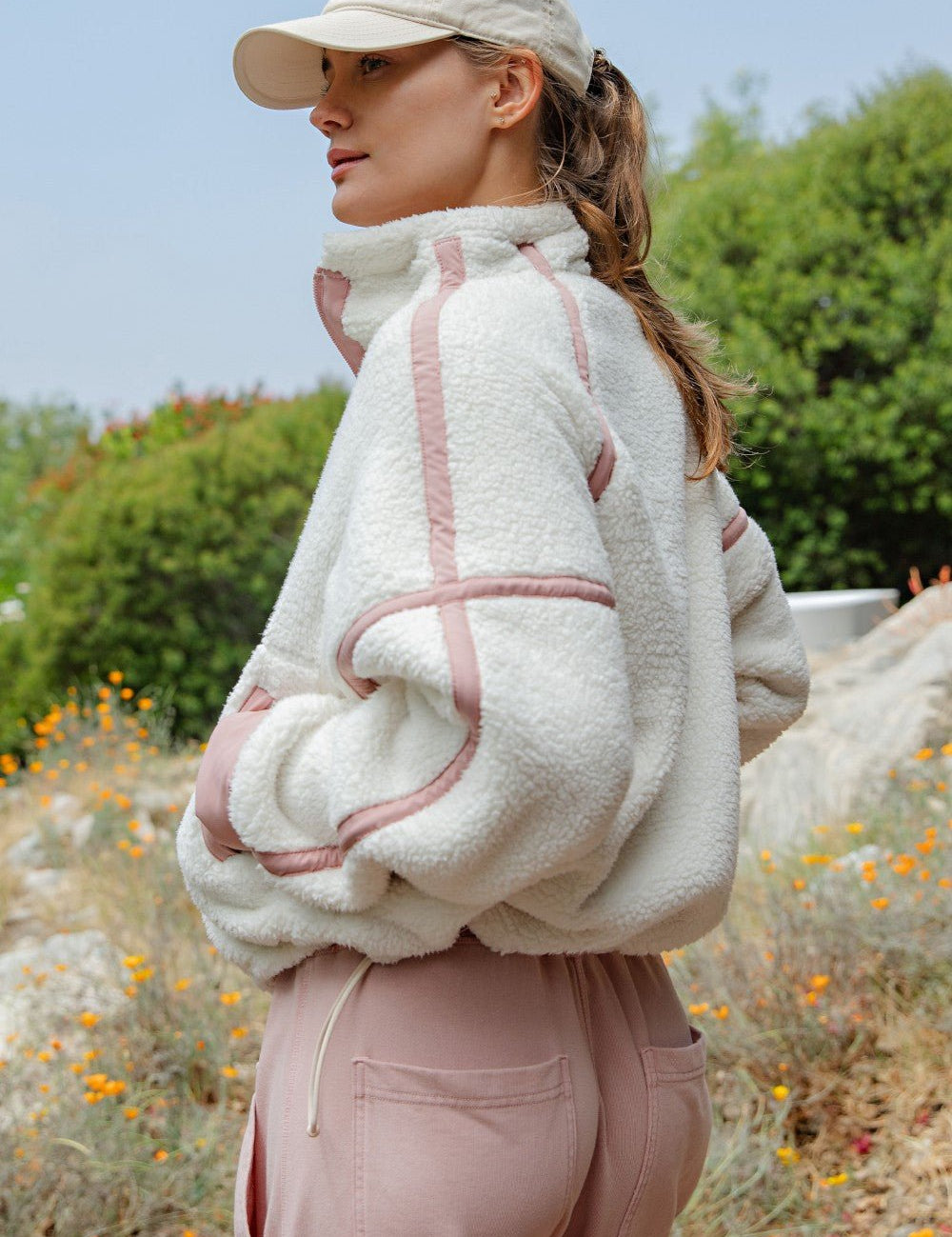 First Light Contrast Trim Sherpa Quarter-Zip - Westly